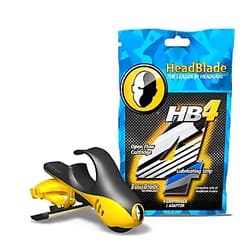 HeadBlade Store HeadBlade Moto Men's Head and Skull Shaving Razor - Revolutionary Dual Active Suspension & HB4 Refill Shaving Razor Blades (4 Blades)