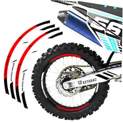 KETABAO MX Bike Rim Tape P04 Decals Stickers Protector 21 18 inch Compatible with CRF250F CRF250L CRF250RX CRF250X (Red)