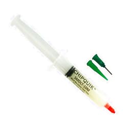 Chip Quik SMDLT-10M REL0 No-Clean Low-Temp Tack Flux in 10cc/10g Luer Lock Manual Syringe w/tips