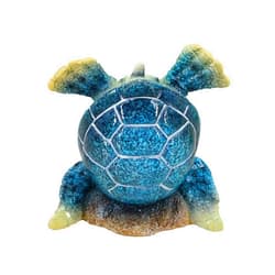 SEAKINGDOM YHH Decorative Resin Sea Turtle Statue. Lovely Baby Seaturtle Figurine. Wild sea Life Blue Sea Turtle Table Décor. and Gift, Lucky Wealth Feng Shui Seaturtle Figurine (Blue2)