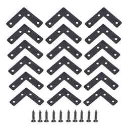 FUYUAN 20 Pcs Black L-Shape Corner Brace Bracket,90 Degree Angle L Shaped Bracket, 50mmx50mm,Heavy Duty Corner Brace Joint Angle Bracket Shelf Bracket with Screws