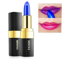 Paminify Blue Color Changing Lipstick Lip Balm, Magic PH Lipstick(Blue Chang into Pink) Moisturizer Shimmer Lazy Lipstick For Women,Labiales Magicos Color Change Tinted Lip Gloss,Blue