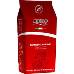 AIELLO Caffè Aiello Caffe Italian Espresso Coffee Beans 2.2 LB Bag, Medium Whole Bean Coffee Freshly Roasted and Blended in Southern Italy Sublime