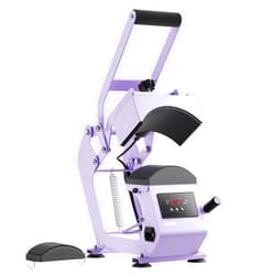 EENOUR Hat Press Heat Machine for Caps with Precise Temp&Timer Control, Timer Auto Starter, Hat Heat Press with 2 Platens for Trucker Hat & HTV Iron on Vinyl, Sublimation Hat Press, Heat Transfer (Purple)