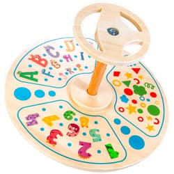 AMAWOOD Wooden Sit ‘n Spin Toys for Kids & All Ages, Classic Spinning Activity Toys-Bigger Size-20.3 Inches Wooden Spinner Seat