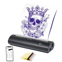 VLOXO Cordless Tattoo Stencil Printer, Portable Tattoo Thermal Transfer Copier Rechargeable Tattoo Printer Compatible with iOS & Android Phone with 10pcs Tattoo Stencil Paper