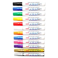 Rolodex Uni-Paint Markers, Medium Point, Assorted Colors, 12-Count