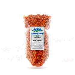 Harmony House Foods Dehydrated Diced Carrots - Air Dried Vegetables for Soup and Cooked Dishes, Great for Camping, Survival, and Backpacking, 4 Ounce Pouch