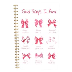Qavinch Bible Journal for Women, Christian Prayer Journal Pink Notebook Gifts for Teen Girls, Coquette Preppy Bows Bible Study Supplies, Cute Church Faith Journaling Hardcover Spiral Notebook 5.5 X 8.3