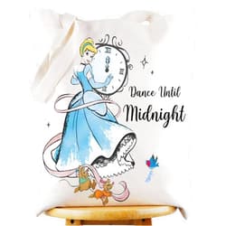 WZMPA Princess Cinderella Tote Bag Jaq＆Gus Fans Gifts Dance Until Midnight Cinderella Shoulder Bag Fairy Tales Merchandise