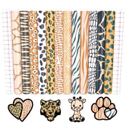 Tintnut Animal Print Pattern Permanent Vinyl - 12Sheets 12 x 10inches Leopard Print Adhesive Vinyl for Mugs Decors Self Adhesive Vinyl Compatible with Cricut/Silhouette Cameo
