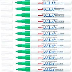 Uni-Ball Uni-Paint 63704 PX-21 Oil-Based Paint Marker, Fine Point, Green, 12-Count