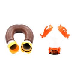 Camco 39639 Revolution 10' Sewer Hose Extension & RhinoFLEX RV Wye Sewer Hose Fitting with 360 Degree Swivel Ends | Allows for Two Sewer Hoses to Connect to the Same Dump Station