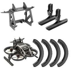 Gaekol Avata Battery Protective Anti-Release Buckle Landing Gear and Bumper Ring for DJI Avata, Low-Air Resistance Rear Wing Foldable Landing Leg Shockproof Propeller Guard