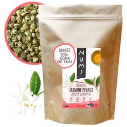 Numi Organic Jasmine Pearls, 16 Ounce Pouch, Loose Leaf Green Tea Imperial Dragon Pearls, Brew 200 Cups (Packaging May Vary)