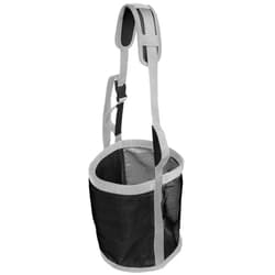 Majestic Ally Horse Feed Bag, Heavy Duty Nylon Mesh Grain Feed Bag, Adjustable Strap with Durable Snap and Elastic Straps, Comfort Neck Pad and Nose Pad- Large (Full, Black)