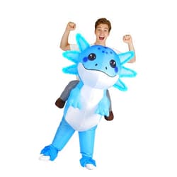 ROC PARTY Adult Inflatable Axolotl Costume – Funny Christmas Gift for Adults, Blow Up Ride On Outfit for Party & Cosplay