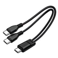 Grtoeud 3.3FT Dual USB C Multi Type C Splitter Cable,2 in 1 Multi Charging Cable,USB C to Double USB C Port Compatible with iPhone 15,iPad Pro/Air,Samsung S24 S23,Moto,Google Pixel 8,LG,Black(Only Charging)