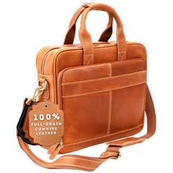 Luxorro Full-Grain Leather Briefcases for Men, Leather Laptop Briefcase For Men, Leather Bag, Leather Computer Bag For Men