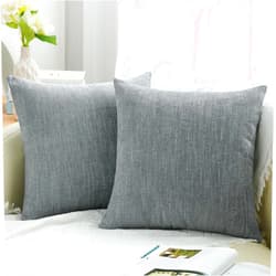 decorUhome Decorative Throw Pillow Covers 18x18 Set of 2, Farmhouse Textured Chenille Square Pillow Covers for Couch Sofa Bed Living Room, Grey