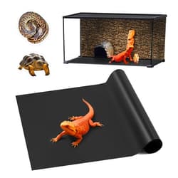 SISIPAI LIFE Bearded Dragon Tank Accessories, Reptile Carpet Bedding, Non-Adhesive Reptile Mat Warming Reptile Terrarium Liner Substrate for Leopard Gecko, Snake, Lizard, Tortoise, Iguana Black(18