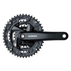 Shimano Altus FC-M371 Crankset - 170mm, 9-Speed, 48/36/26t, Riveted, Square Taper JIS Spindle Interface, Black