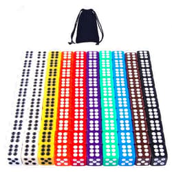 AUSTOR 100 Pieces 12mm Dices 6 Sided Game Dice Set Square Corner Dice with a Drawstring Pouch