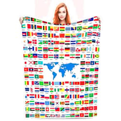Ixygoiv Countries of The World Flag Flannel Throw Blanket, Bed Blanket for All Seasons Winter Bedding Blankets for Sofa Bedroom Home Decor 50