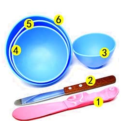 BONEW 4PCS Dental Plastic Mixing Alginate Modelling Carver Rubber Plaster Bowl +2 Mixing Spatulas