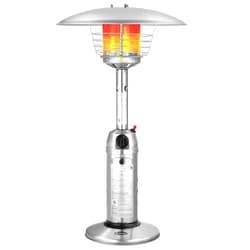 Giantex Outdoor Propane Patio Heater, 11,000 BTU Portable Tabletop Heater w/Weighted Base, Stainless Steel, Adjustable Thermostat, Electric Heater for Backyard, Garden, Commercial Restaurant, Silver