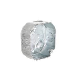 RACO Hubbell-Raco 127 Octagon Box, 4-Inch, Raised Ground 1-1/2-Inch Deep 1/2-Inch and 3/4-Inch Side Knockouts, 4 in, Gray Finish