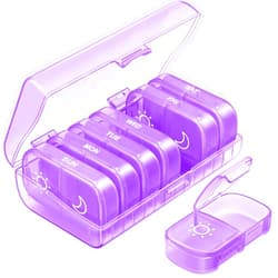 AUVON XL Weekly Pill Organizer 2 Times a Day, AM PM Pill Box 7 Day with One-Side Large Opening Design for Easy Filling, Portable Travel Pill Case for Medication, Vitamins, Fish Oils, Supplements