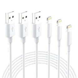 Quntis USB Cable for iPhone 13 [MFi Certified], 3Pack 3/6/10 FT iPhone Charger Cord USB A to Lightning Cable, Phone Charging Cord for iPhone 14 Pro Max 13 Mini 12 11 X 8 7 6 Plus iPad Airpods - White