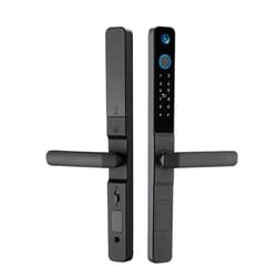 Swokely Smart Fingerprint Door Lock, Built-in Doorbell and Camera, Keyless Entry Door Lock with Handle, Biometric Smart Door Lock for 35-100mm Door, Metal Material, 5 Modes Unlock, Battery Powered