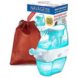 Navage Nasal Care Travel Bundle: Navage Nose Cleaner with 20 SaltPod Capsules and Navage Travel Bag (Burgundy)