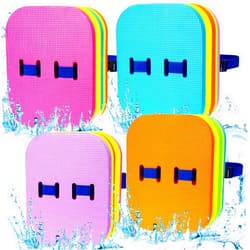 Honoson 4 Pcs Summer Kid Back Float Safety Swim Trainer 3 Layers Swimming Bubble Secure Clip Buckle Toddler Floaties with Adjustable Swim Belt Waterproof Swim Training Equipment for Children Sport Pool Lesson