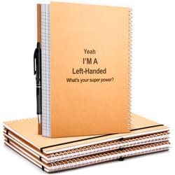 Jutom 6 Pcs Left Handed Notebooks for Left Handed People Gifts Spiral Wire Bound Notebooks 100 Pages College Ruled Lefty Spiral Journal School Supplies Gifts, Hard Cover(8.5 x 11 Inch)