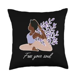 Kundalini Yoga Accessories Gifts for Men Beginners Free Your Soul Kundalini Ashtanga Hatha Asanas Yogi Yoga Throw Pillow, 18x18, Multicolor