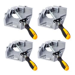 MaxxGeek 4pcs Right Angle Woodworking Clamp, With Adjustable Aluminum Alloy Swing Jaw, Single Handle Clamps, For Welding, Woodworking