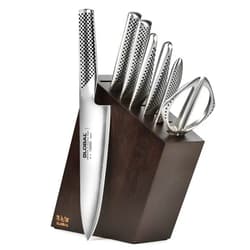 Global 8 Piece Knife Set with Walnut Block