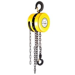 VEVOR Hand Chain Hoist, 2200 lbs /1 Ton Capacity Chain Block, 15ft/4.5m Lift Manual Hand Chain Block, Manual Hoist w/Industrial-Grade Steel Construction for Lifting Good in Transport & Workshop, Yell