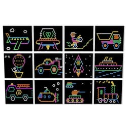 Circuit Trades Paper Template Refill Sheets for Basic Fun Lite Brite Ultimate Classic - 12 Vehicle Sheets