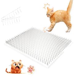 Touri 16 Pack 13x16 Inch Upgraded Cat Repellent Mat with Spikes, Deterrent Scat Mat, Indoor and Outdoor Solution to Keep Cats and Animals Away Furniture Counters and Yards