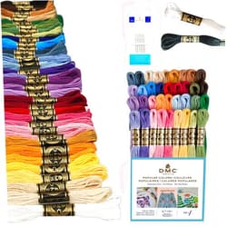 Charming Melodie DMC Embroidery Floss Pack, Popular Colors, DMC Embroidery Thread, DMC Floss Kit Include 36 Assorted Color Bundle with DMC Mouline Cotton White/Black and DMC Cross Stitch Hand Needles.
