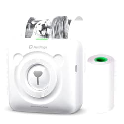 MUNBYN Mini Portable Printer, Pocket Bluetooth Wireless Photo Printer for Mobile Phone - Peripage Printer on Android iOS Windows-Thermal Printer for Mothers Gifts,Child Home Office Students. White-203DPI