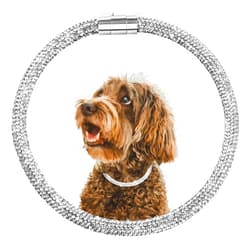 WOOFUU Stylish and Luxurious Diamond Dog Collar,Magnetically Absorbent Clasp,Full Diamond Design,Perfect for Wedding and Everyday Walking - Studded with Diamons Necklace Collar for Small Dogs,14''