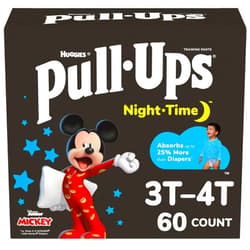 Pull-Ups Boys' Night-Time Potty Training Pants, Size 3T-4T Overnight Training Underwear (32-40 lbs), 60 Ct