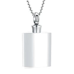 Oinsi Hip Flask Cremated Remains Necklace Engravable Tree of Life Flagon Cremation Urn Necklace for Dad Memory Ashes Jewelry