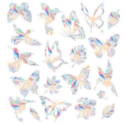 Lystaii 38 Pcs Window Clings Window Rainbow Decals Stickers for Anti Collision Bird Strikes Prevent Bird Strikes Hitting on Glass Windows Transparent Suncatcher Stickers (Bird,Butterfly, Leaf)