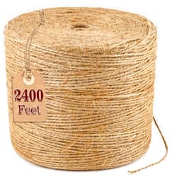 XSEINO 2400 Feet Natural Jute Twine Strong Garden Twine Rope for Arts Crafts Gift Wrapping Gardening Tomato Climbing Plant Tie Floristry Packing Decor